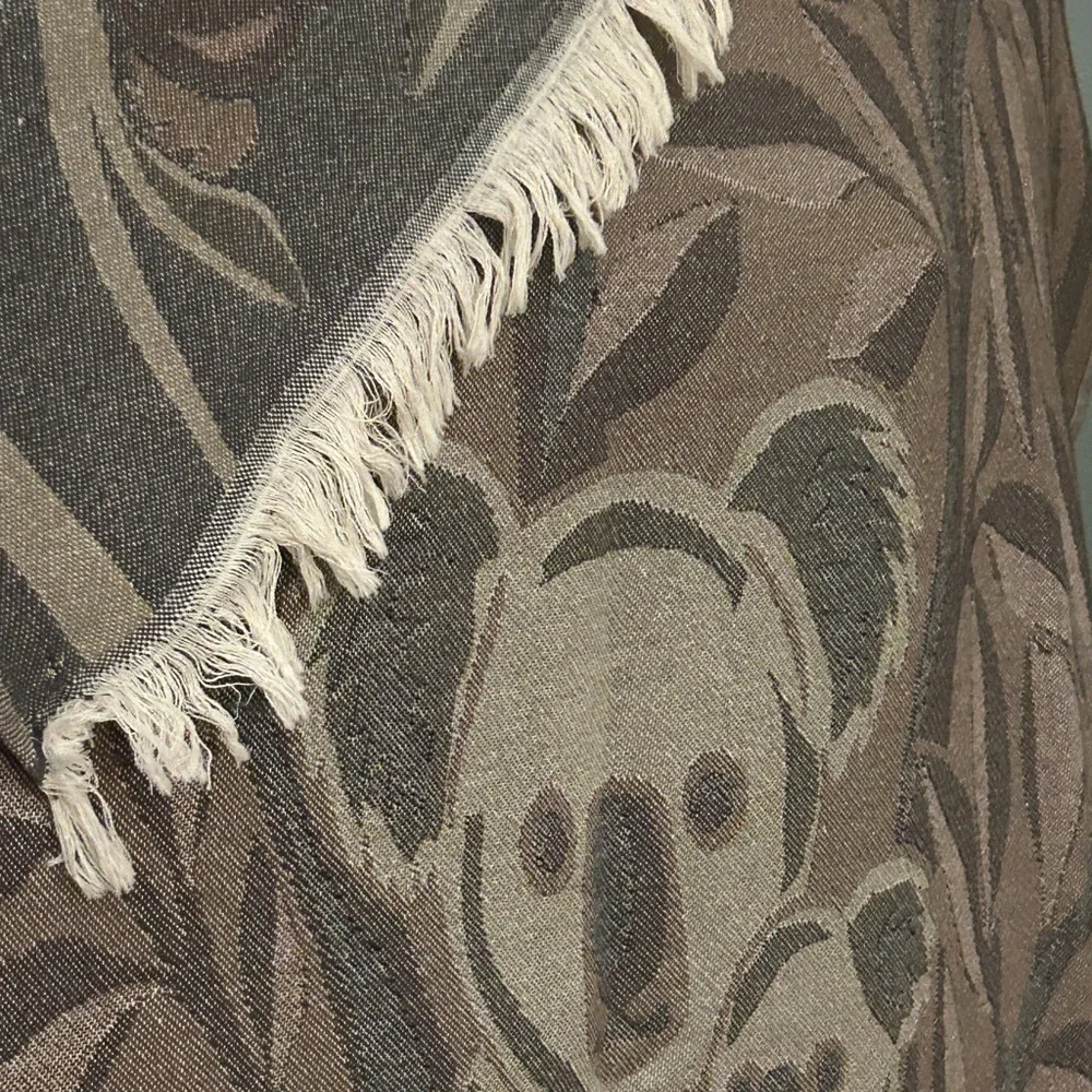 Koalas in Gum Tree Queen + Joey Loom Weave Organic Cotton 84” 2 Side Khaki